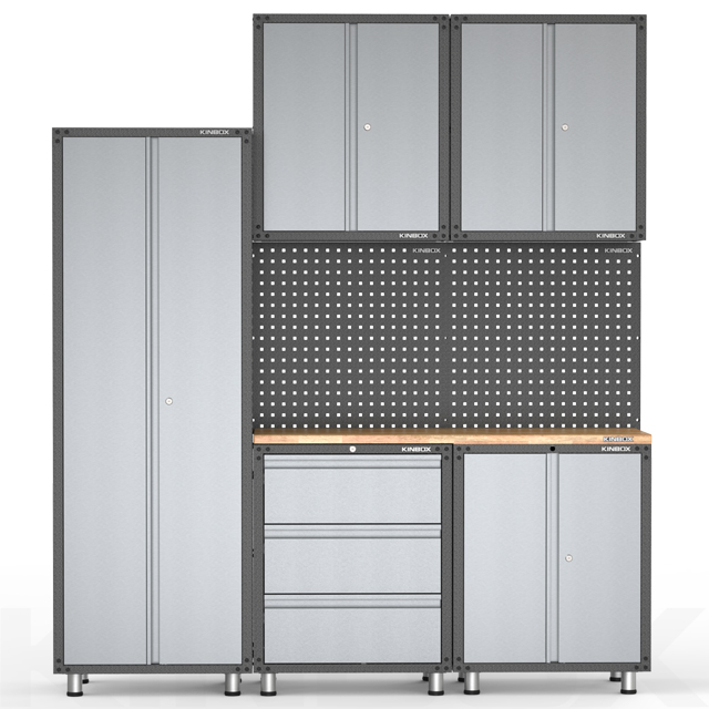 8-teiliges Garagen- und Werkstattschranksystem aus Metall