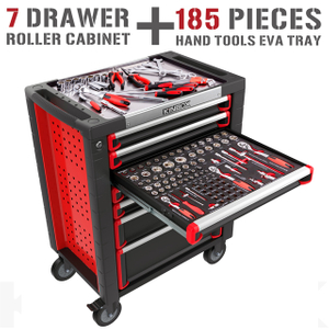 Kinbox Tool Box Roller Cabinet mit 185 -Punkte -Werkzeugen für Garage