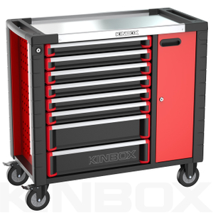 8 Schubladen Metall Worktop -Lagerschrank mit Rädern
